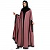 Front open designer kaftan with lace work- Puce pink Front open designer kaftan with lace work- Puce pink